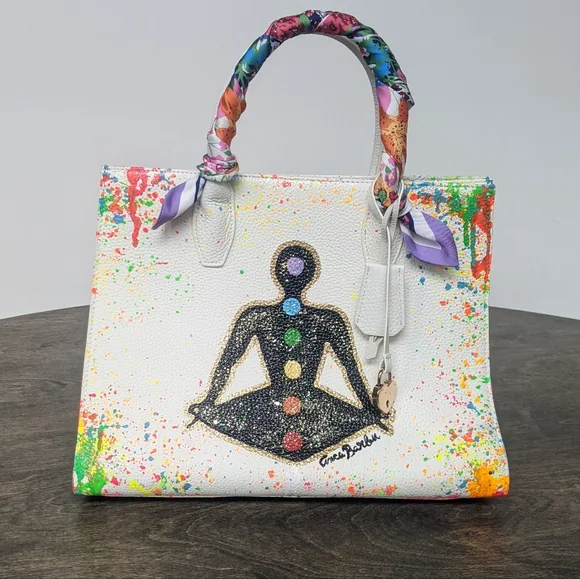 Anca Barbu Sophia Chakras Bright NWOT Handbag Purse Bag Top Handle - Picture 2 of 16